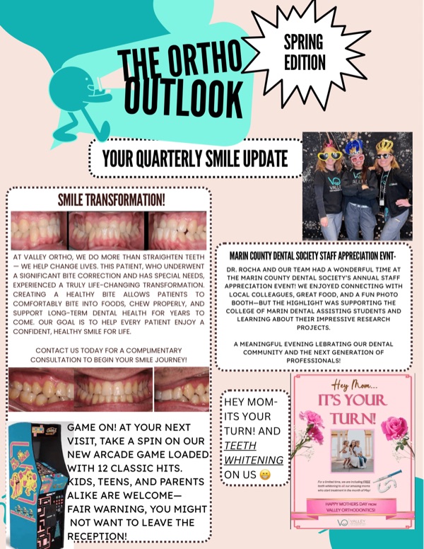 Cover of the Spring 2026 issue of The Ortho Outlook, the Valley Orthodontics quarterly newsletter