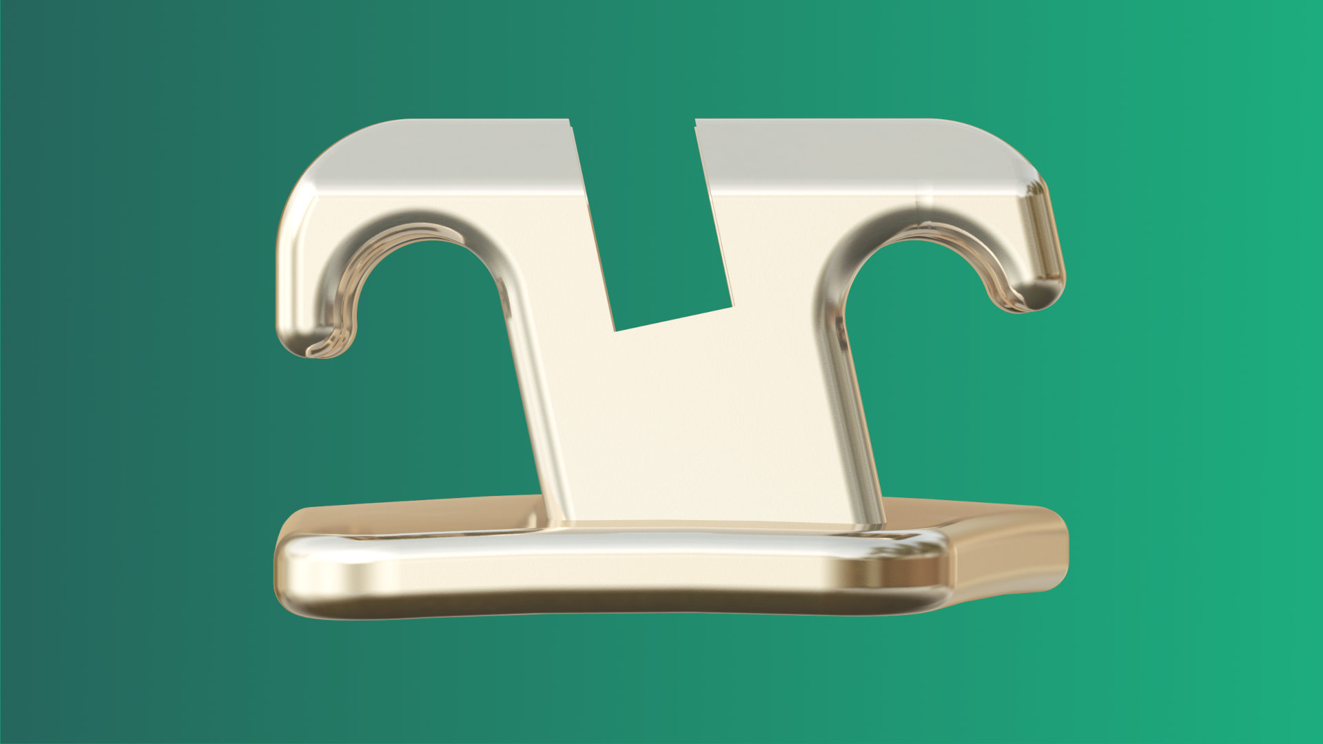 Detailed view of champagne-gold Iconix brackets