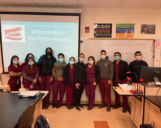Dr. Rocha with College of Marin Dental Assisting Program students