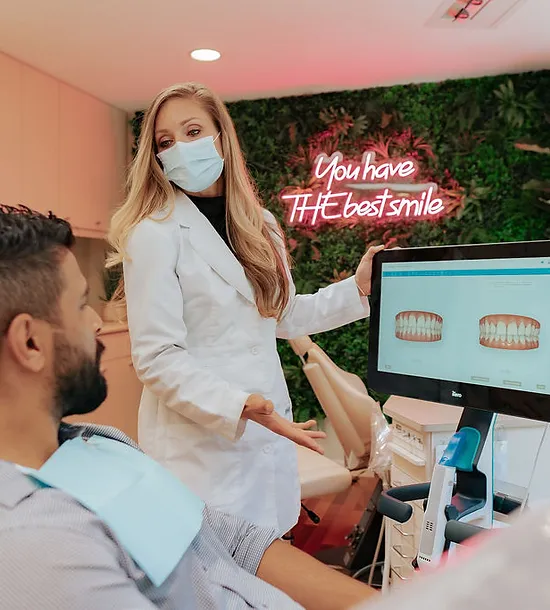 doctor with patient in orthodontic setting